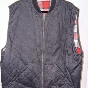 Vintage Marlboro Country Store Vest Mens XL Black Quilted Flannel Lined 90s EUC